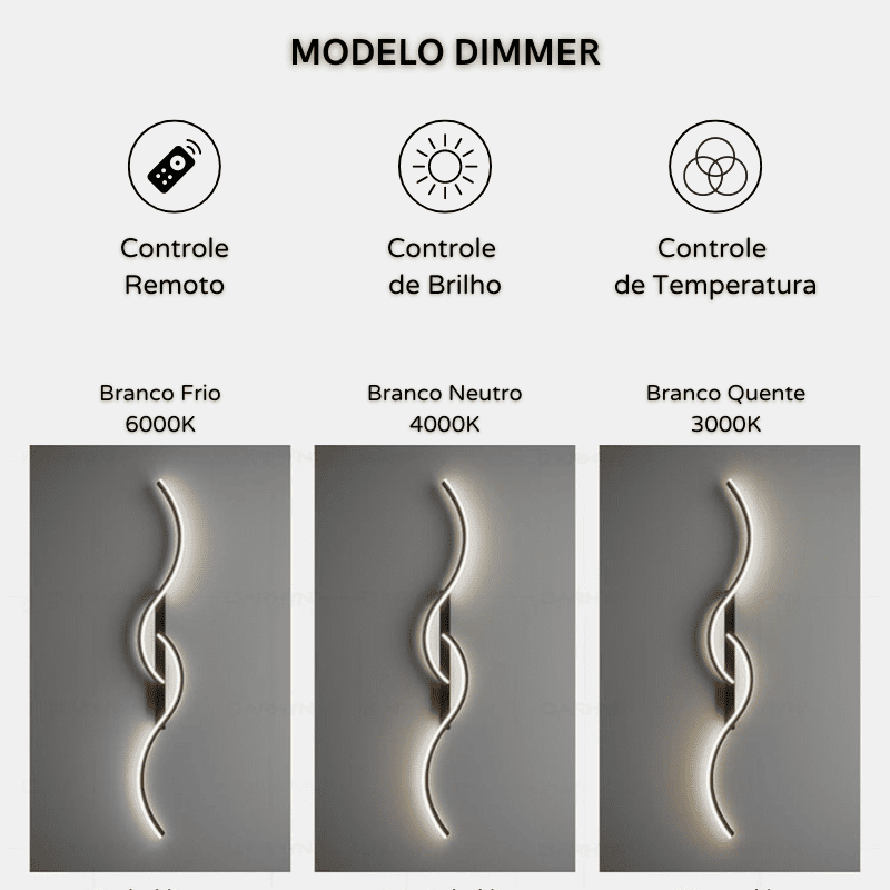 Arandela de Parede Interna LED Minimalista Moderno - Kinten