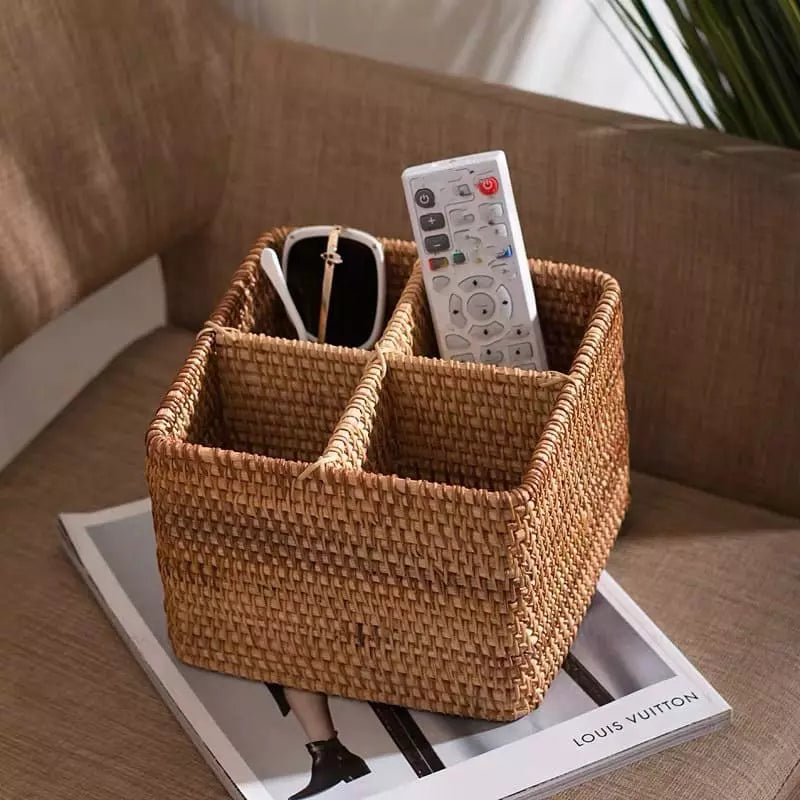 Cesta de Armazenamento de Vime em Rattan Feita a Mão - Kinten