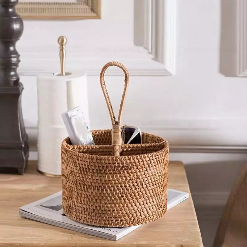 Cesta de Armazenamento de Vime em Rattan Feita a Mão - Kinten