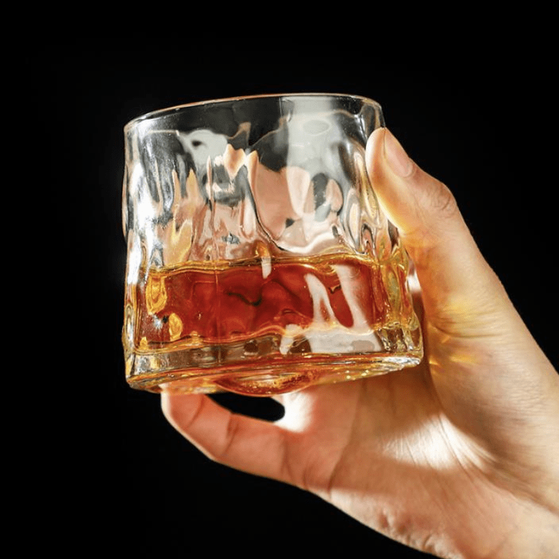 Copo de Whisky Cristal com Base Rotativo Bar em Casa - Kinten