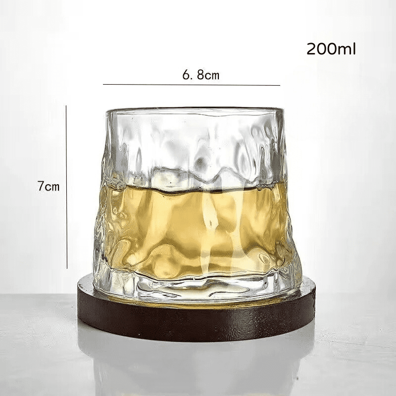 Copo de Whisky Cristal com Base Rotativo Bar em Casa - Kinten