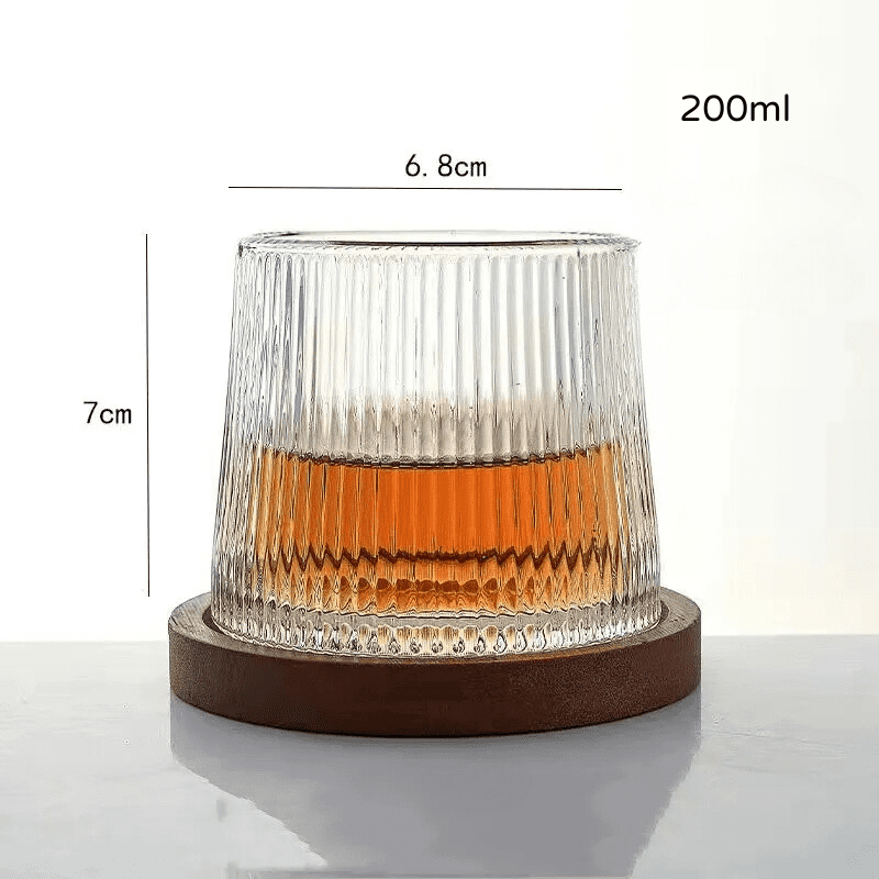 Copo de Whisky Cristal com Base Rotativo Bar em Casa - Kinten