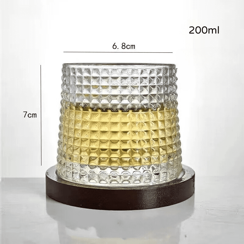 Copo de Whisky Cristal com Base Rotativo Bar em Casa - Kinten