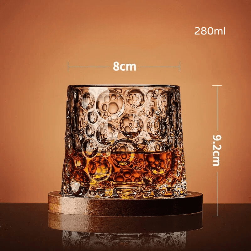 Copo de Whisky Cristal com Base Rotativo Bar em Casa - Kinten