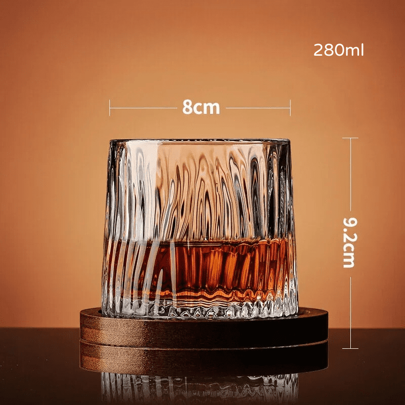 Copo de Whisky Cristal com Base Rotativo Bar em Casa - Kinten