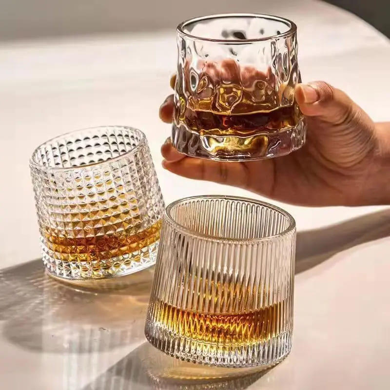 Copo de Whisky Cristal com Base Rotativo Bar em Casa - Kinten