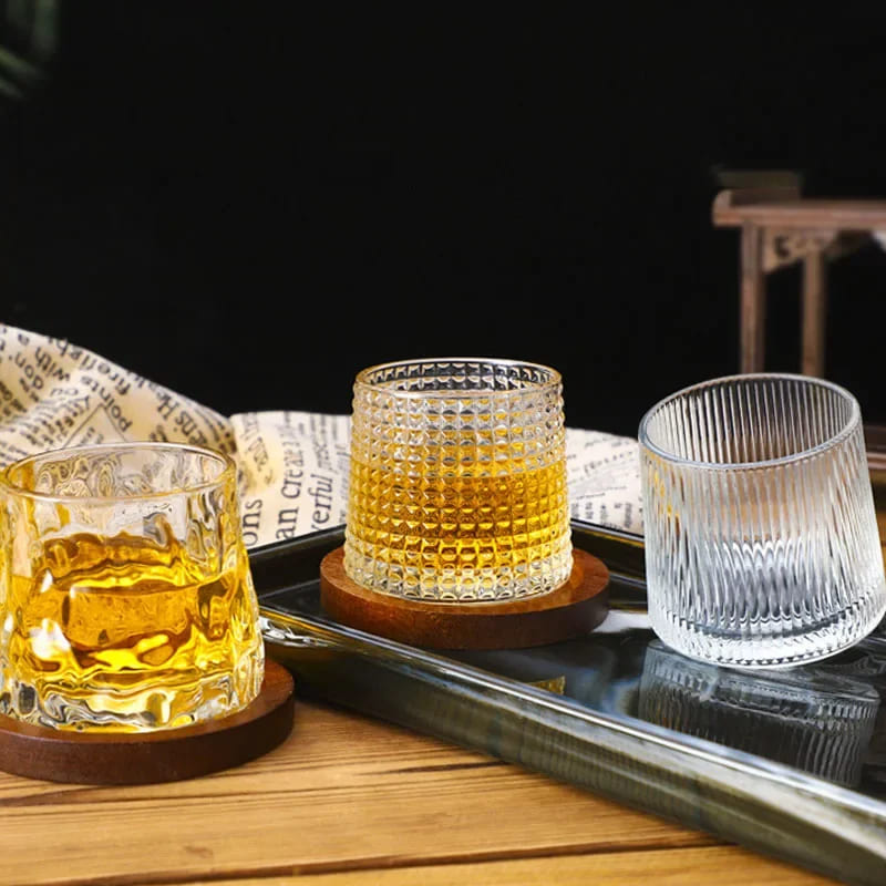 Copo de Whisky Cristal com Base Rotativo Bar em Casa - Kinten