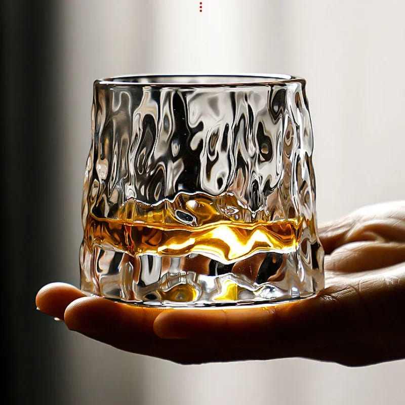 Copo de Whisky Cristal com Base Rotativo Bar em Casa - Kinten