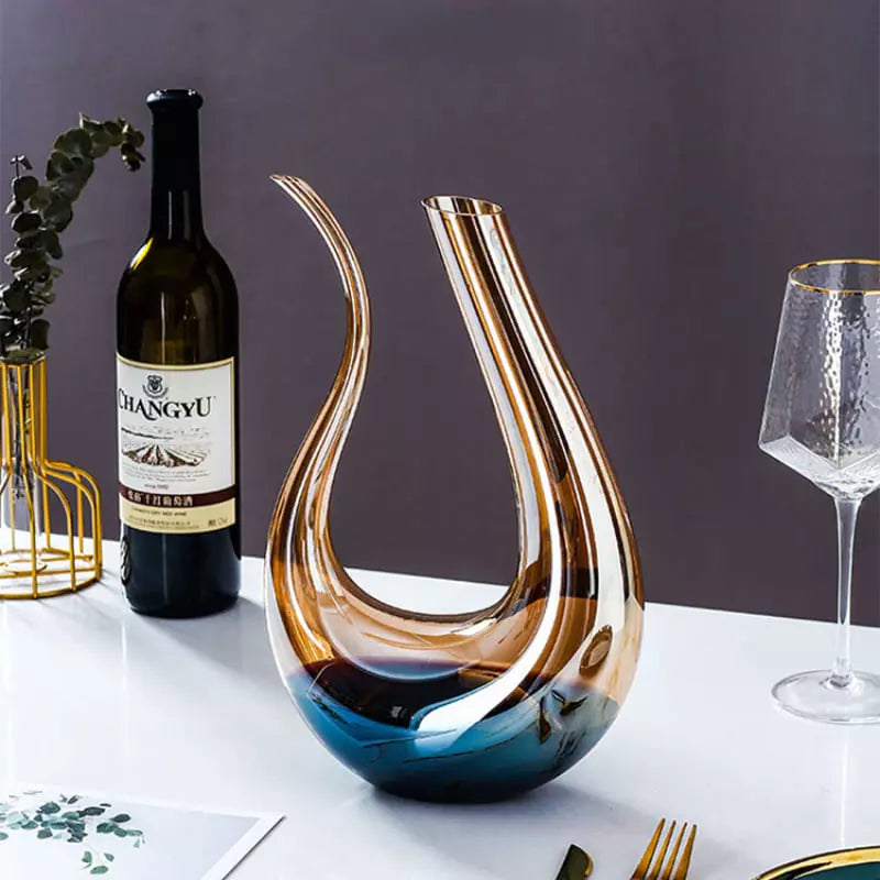 Decanter de Vinho Recipiente de Vidro Cisne Decantador Ambar - Kinten