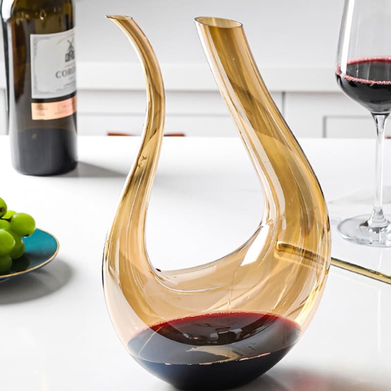 Decanter de Vinho Recipiente de Vidro Cisne Decantador Ambar - Kinten