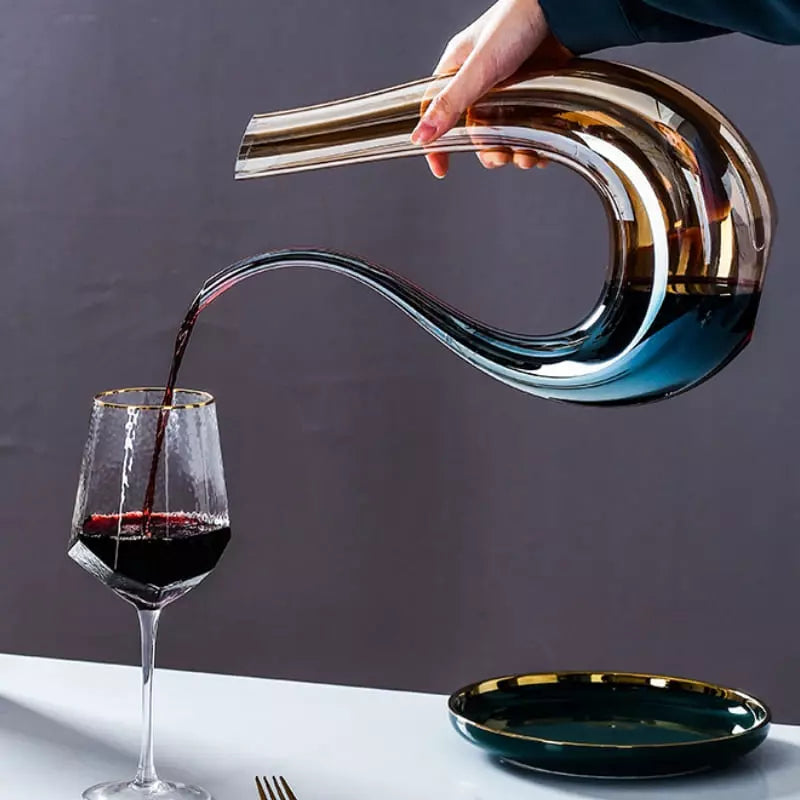 Decanter de Vinho Recipiente de Vidro Cisne Decantador Ambar - Kinten