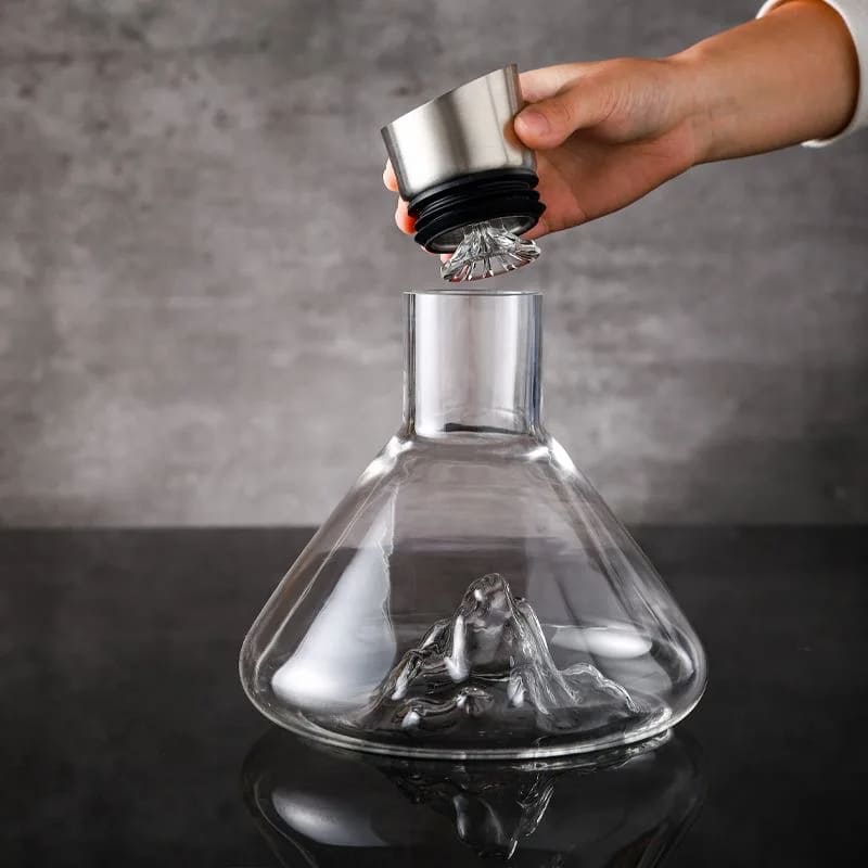 Decanter de Vinho Vidro Iceberg Aerador Home Bar - Kinten