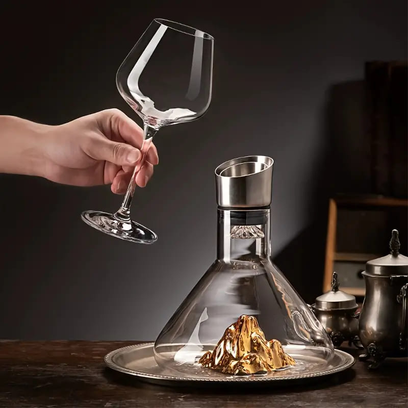 Decanter de Vinho Vidro Iceberg Aerador Home Bar - Kinten