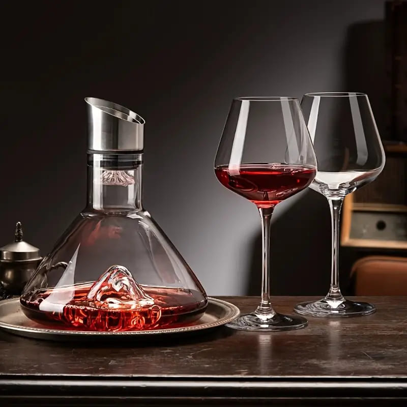 Decanter de Vinho Vidro Iceberg Aerador Home Bar - Kinten