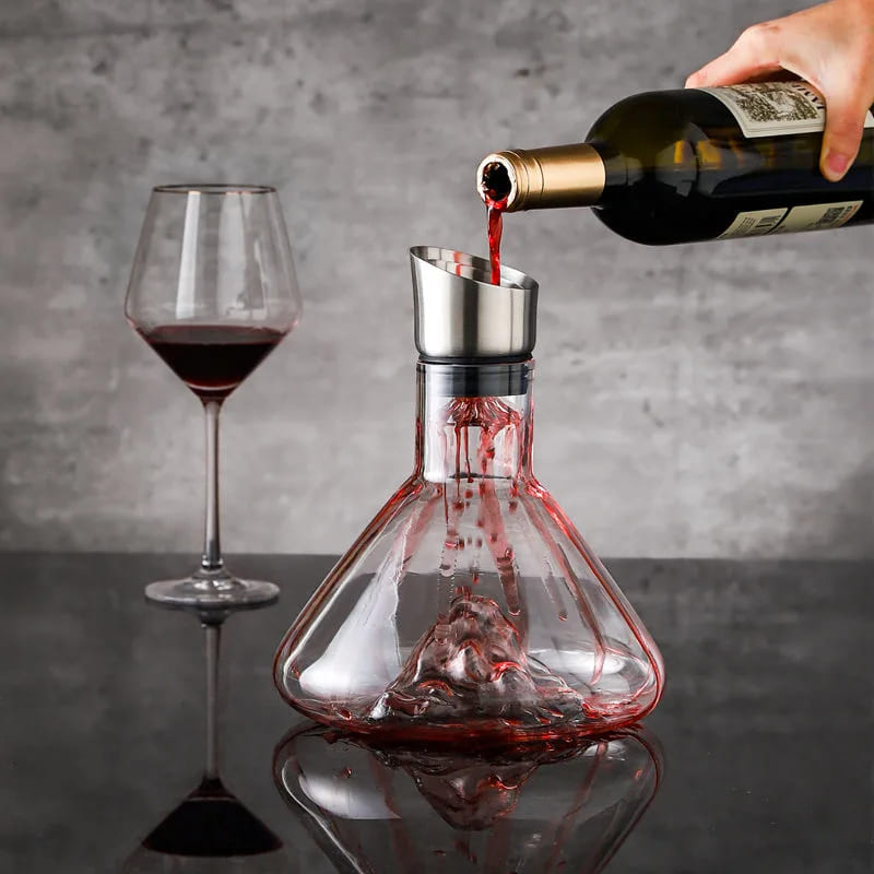 Decanter de Vinho Vidro Iceberg Aerador Home Bar - Kinten