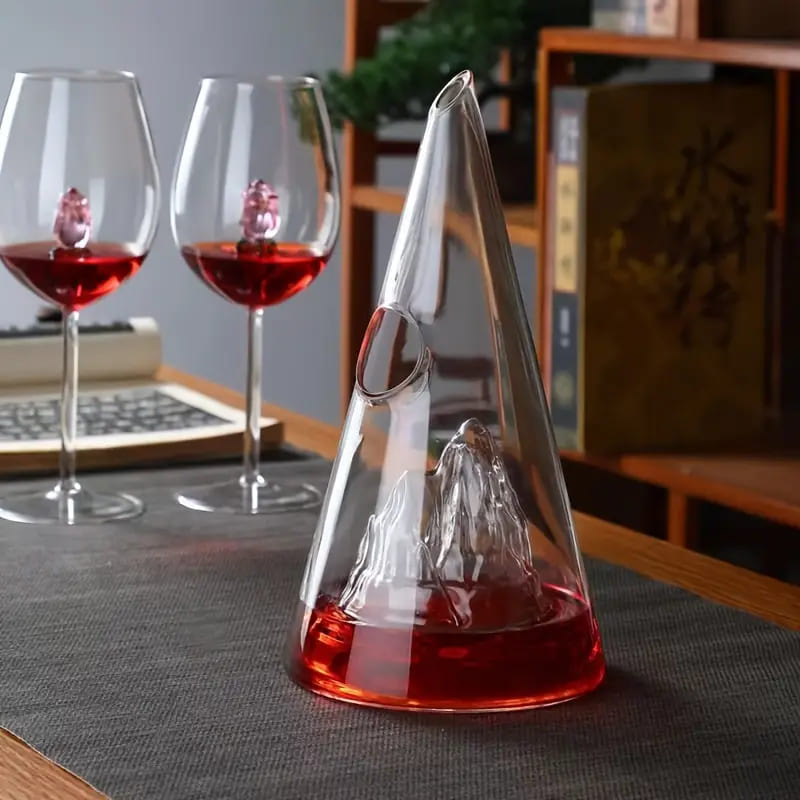 Decanter de Vinho Whisky Vidro Pirâmide Bar em Casa - Kinten