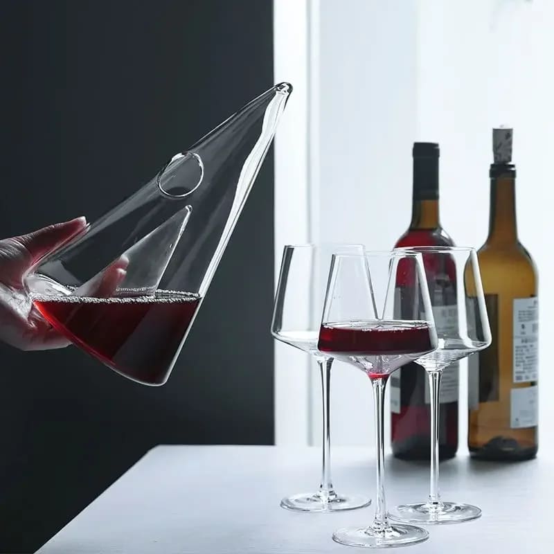 Decanter de Vinho Whisky Vidro Pirâmide Bar em Casa - Kinten