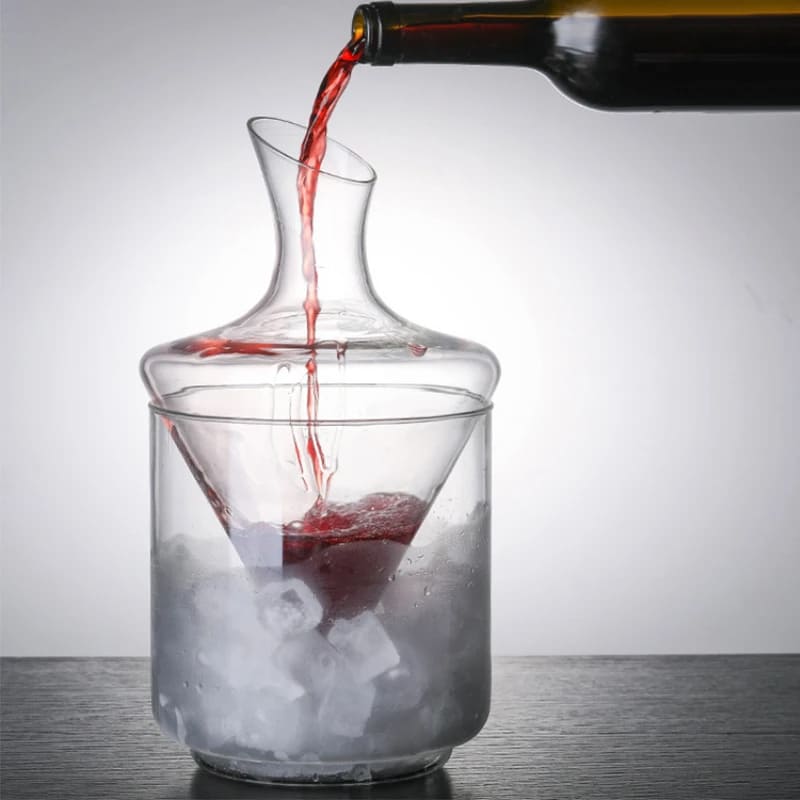 Decanter de Vinho e Whisky Balde de Gelo Vidro Bar - Kinten