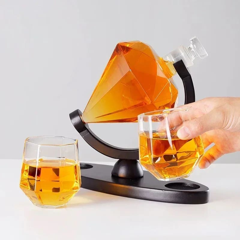 Decanter de Vinho e Whisky Vidro Diamante Home Bar - Kinten