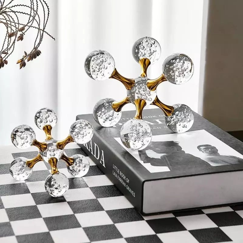 Decoração de Mesa de Cristal Moderna Ornamento Molécula - Kinten