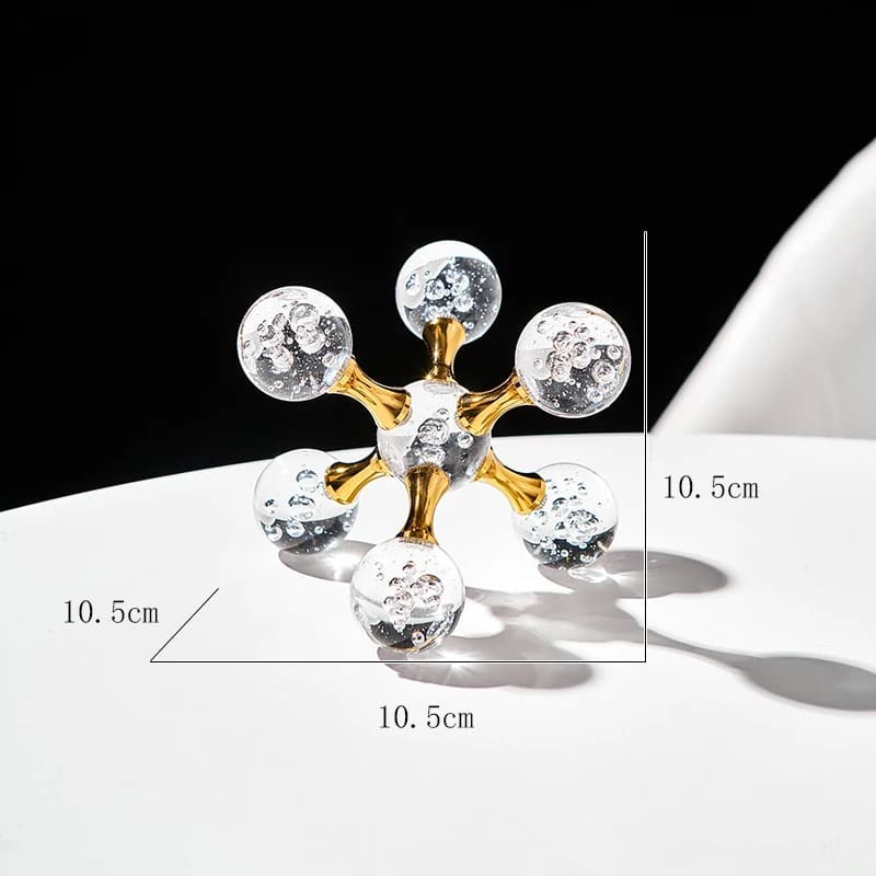 Decoração de Mesa de Cristal Moderna Ornamento Molécula - Kinten