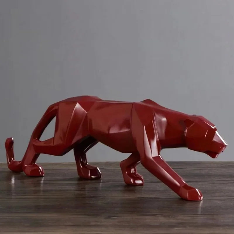 Decoração de Mesa de Resina Estátua Leopardo - Kinten