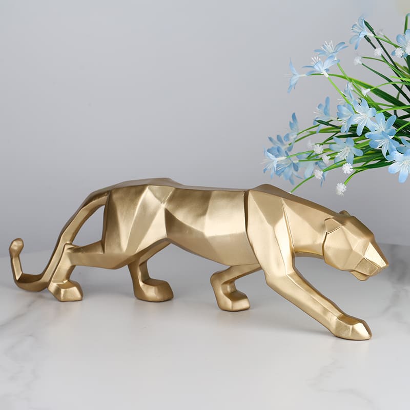 Decoração de Mesa de Resina Estátua Leopardo - Kinten