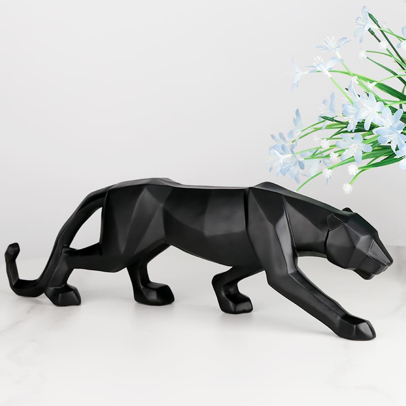 Decoração de Mesa de Resina Estátua Leopardo - Kinten