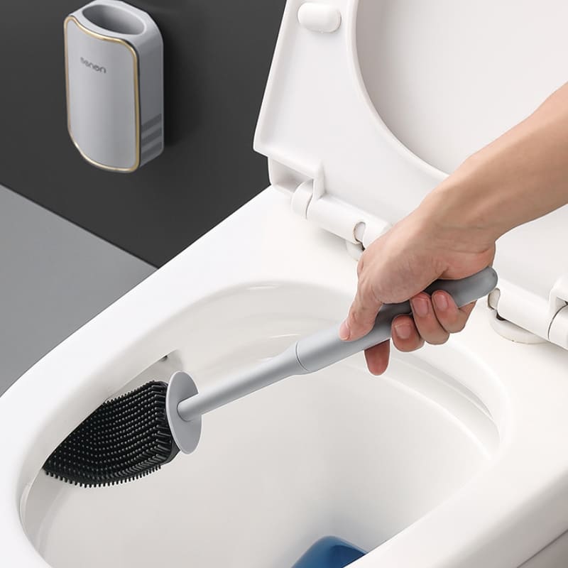 Escova Sanitária para Banheiro Silicone com Suporte - Kinten