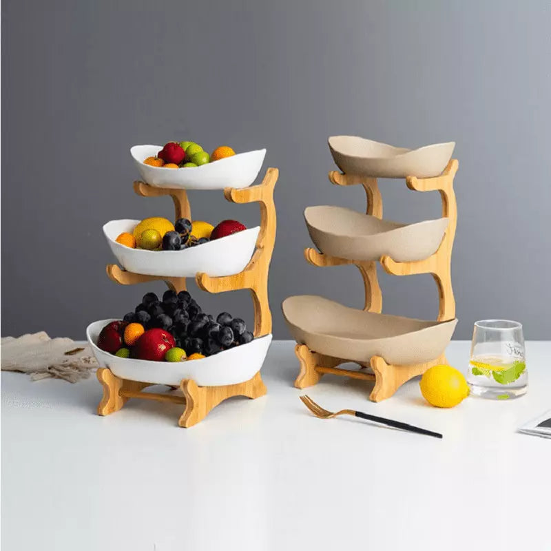 Fruteira de Mesa Cesta de Fruta Bambu - Kinten