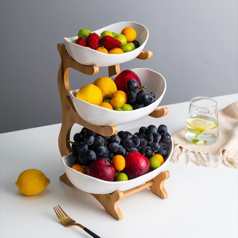 Fruteira de Mesa Cesta de Fruta Bambu - Kinten