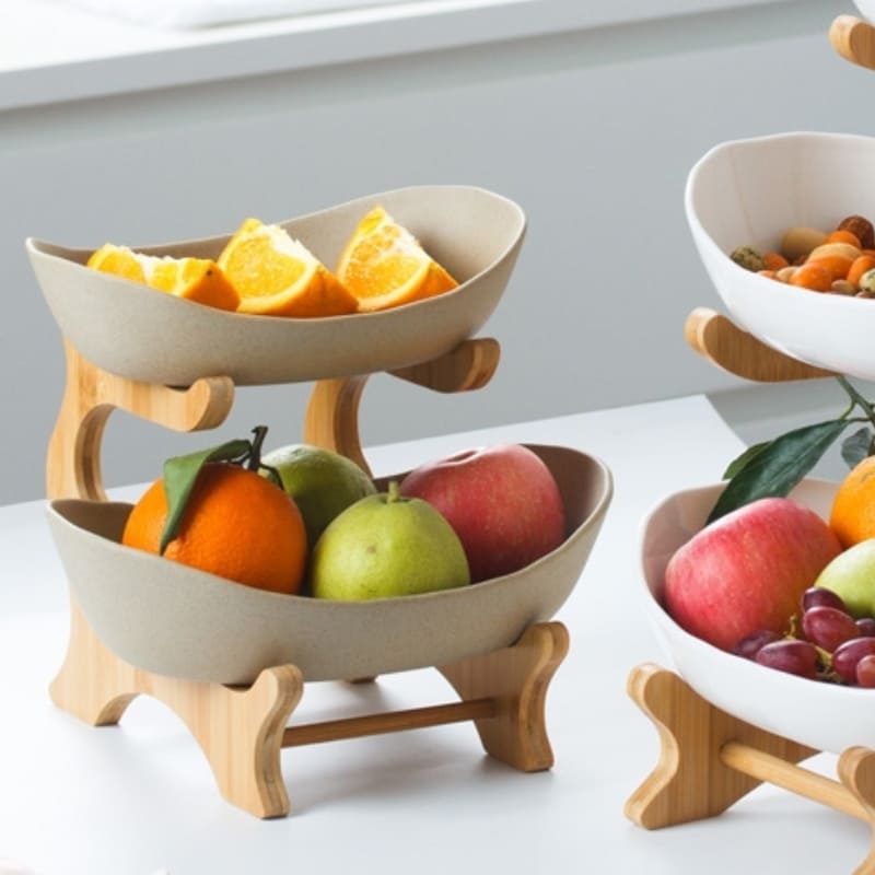 Fruteira de Mesa Cesta de Fruta Bambu - Kinten