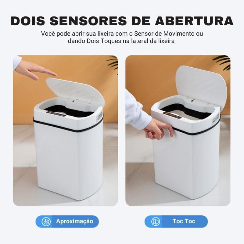 Lixeira para Banheiro e Cozinha Automática com Sensor 15L - Kinten