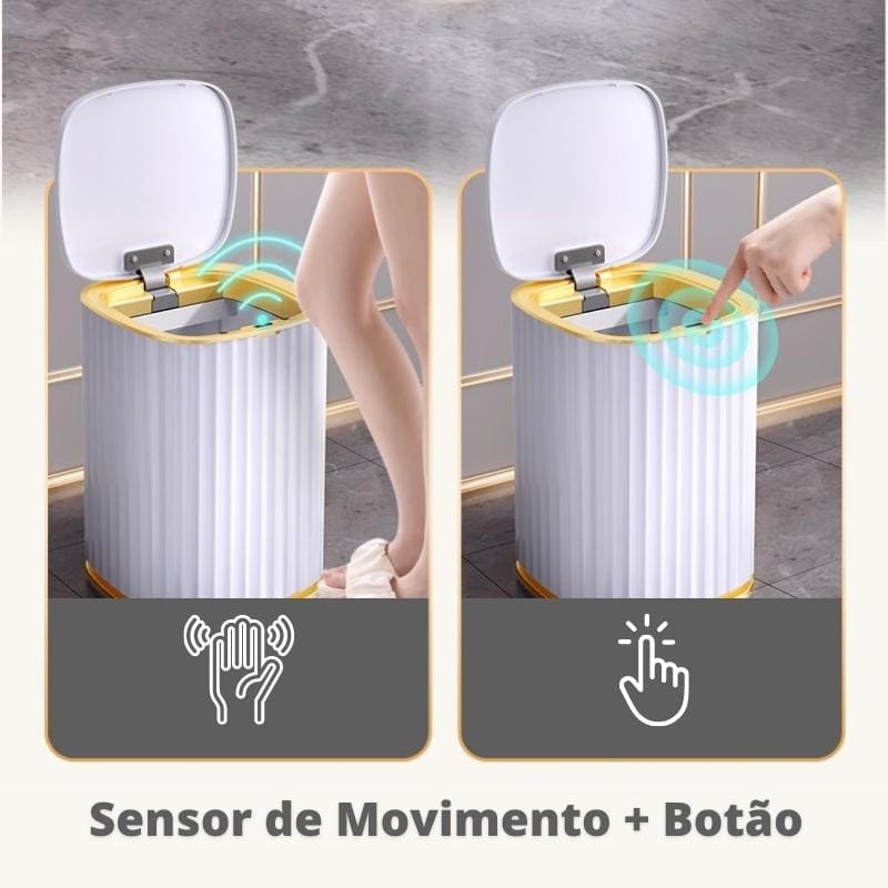 Lixeira para Banheiro e Cozinha Automática com Sensor Inteligente - Kinten