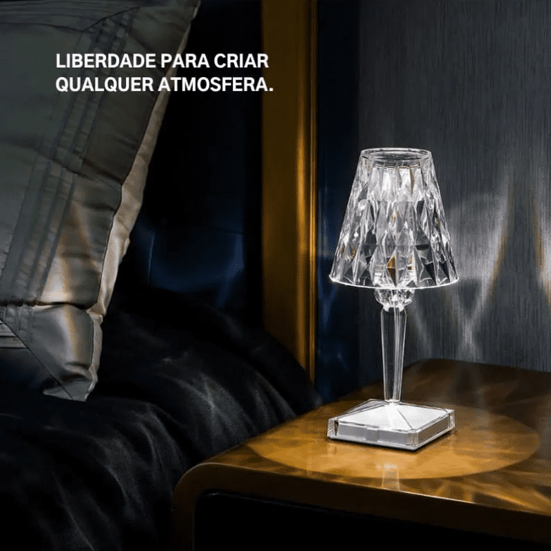 Luminária de Mesa LED Diamante USB 3 em 1 Sem Fio - Kinten