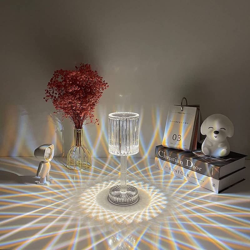 Luminária de Mesa LED Recarregável Sem Fio Cristal - Kinten