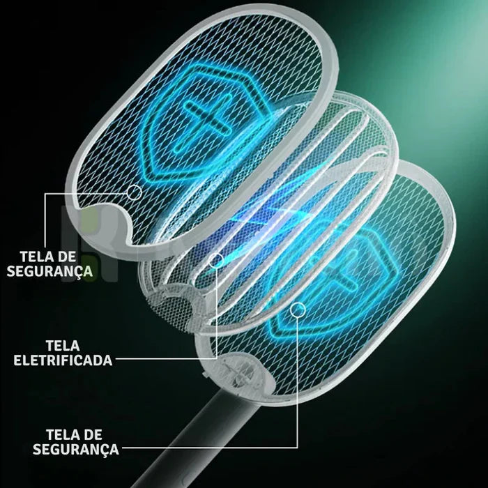 Raquete Mata-Mosquito - Com Ions de Atração
