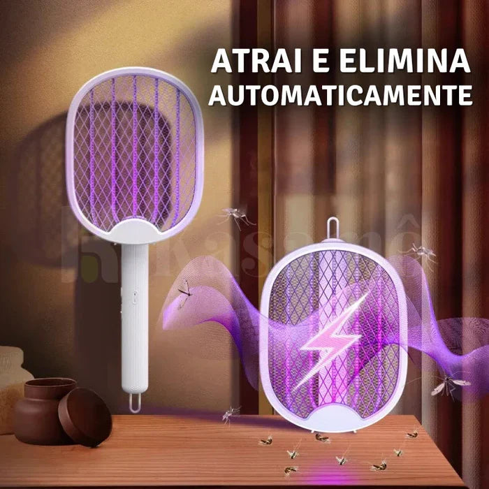 Raquete Mata-Mosquito - Com Ions de Atração