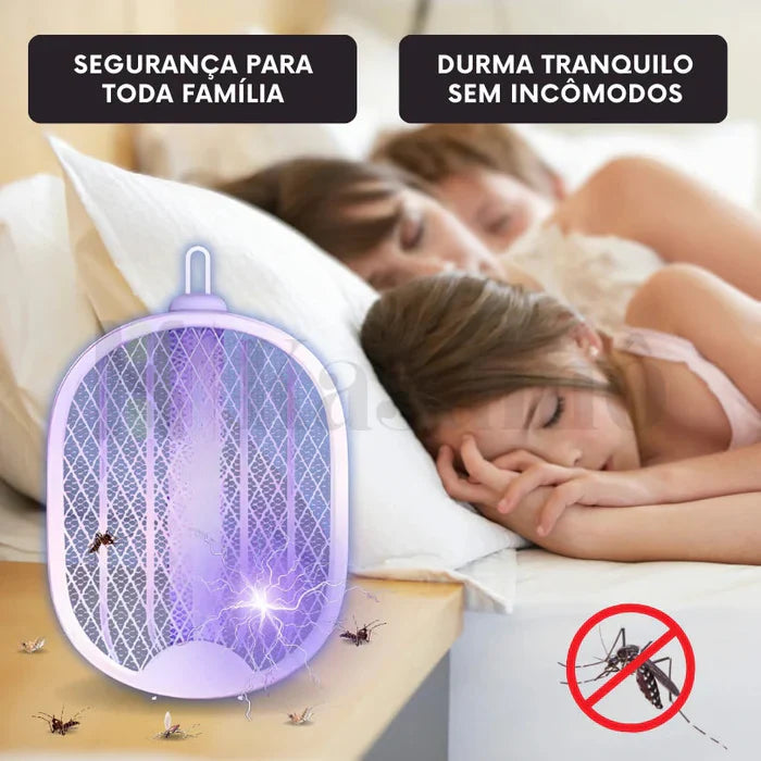 Raquete Mata-Mosquito - Com Ions de Atração