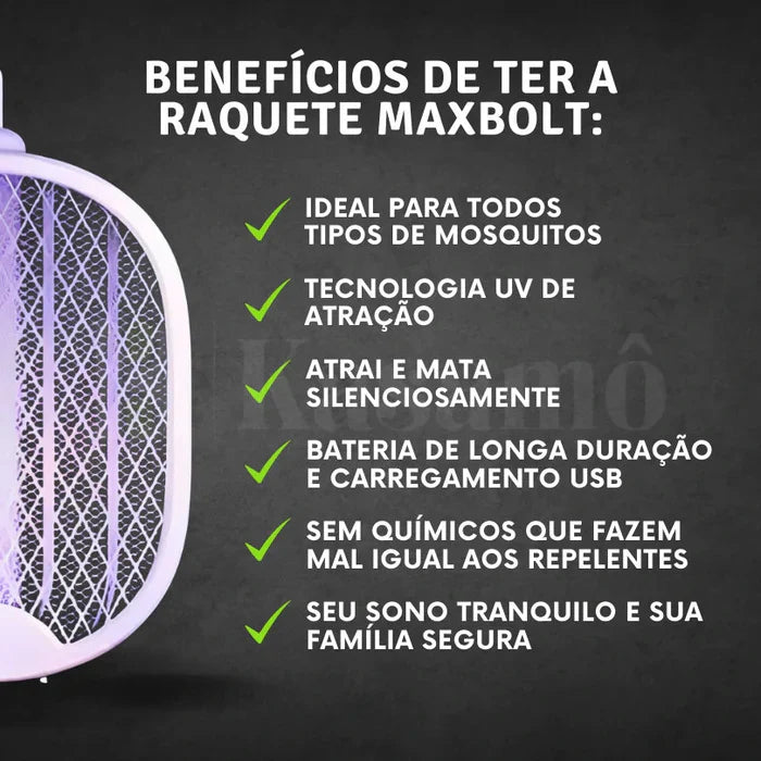 Raquete Mata-Mosquito - Com Ions de Atração