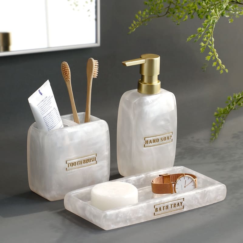 Saboneteira Kit Banheiro Lavabo Conjunto de Banheiro 3 Peças - Kinten