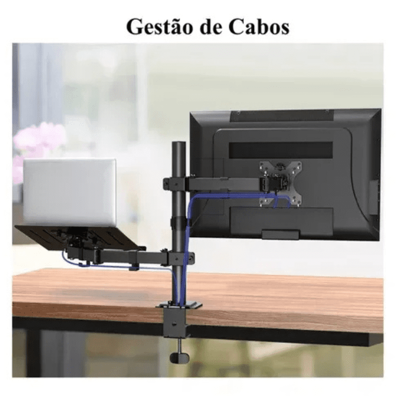 Suporte Monitor e Notebook Articulado para Mesa - Kinten