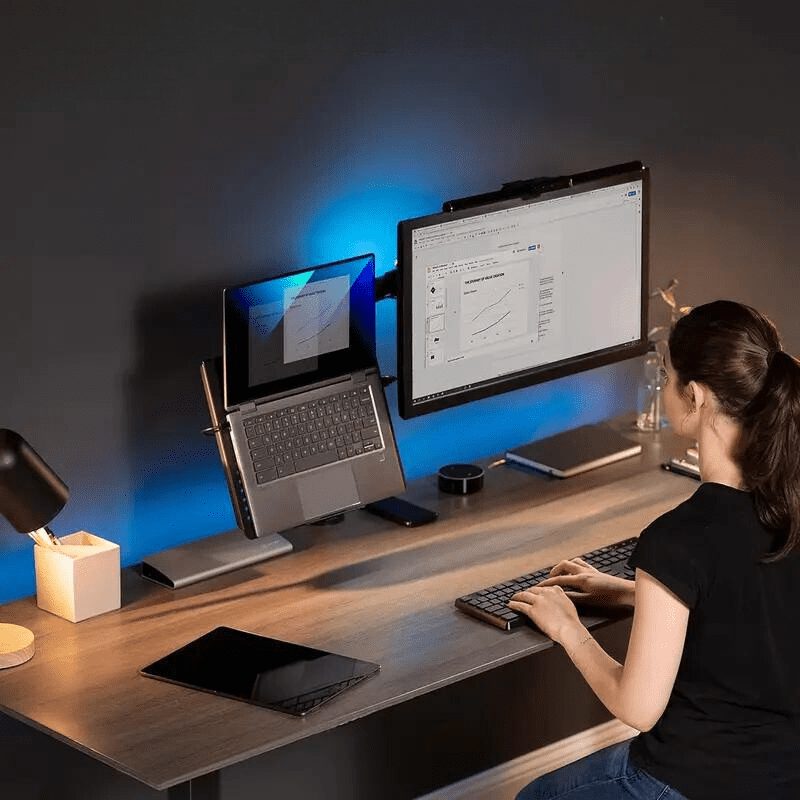 Suporte Monitor e Notebook Articulado para Mesa - Kinten