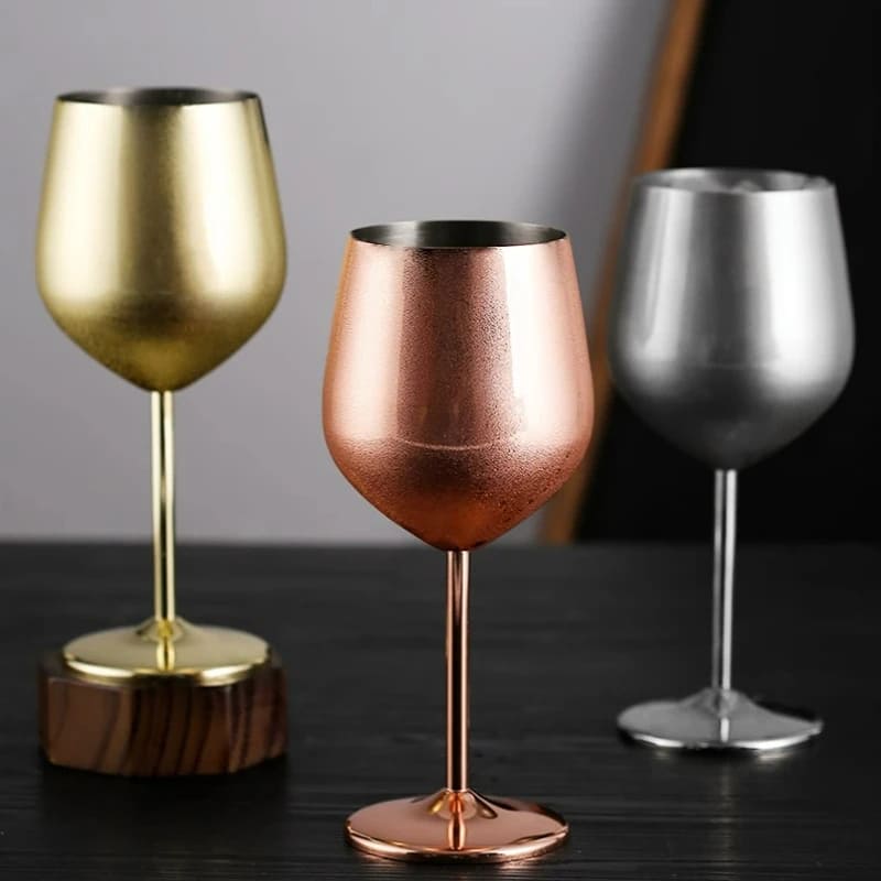 Taça de Vinho Colorida Inox Inquebrável Bar em Casa - Kinten