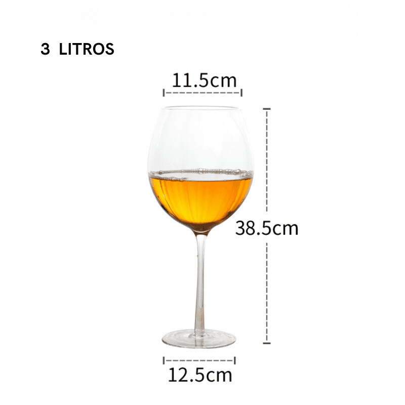 Taça de Vinho Cristal Gigante 3 Litros Bar em Casa - Kinten