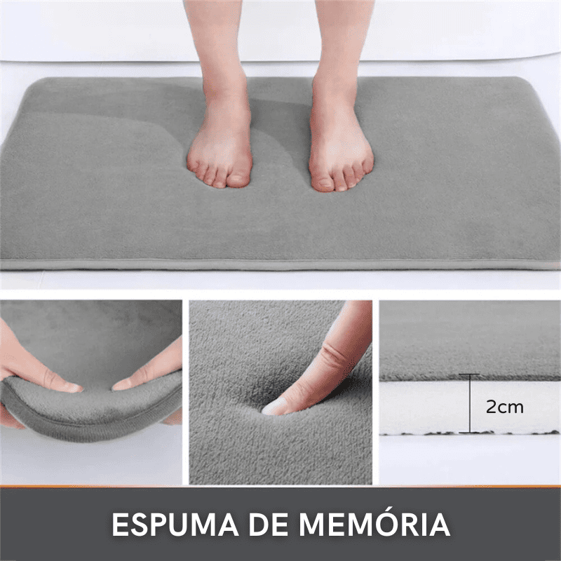 Tapete para Banheiro Antiderrapante Absorvente Veludo - Kinten