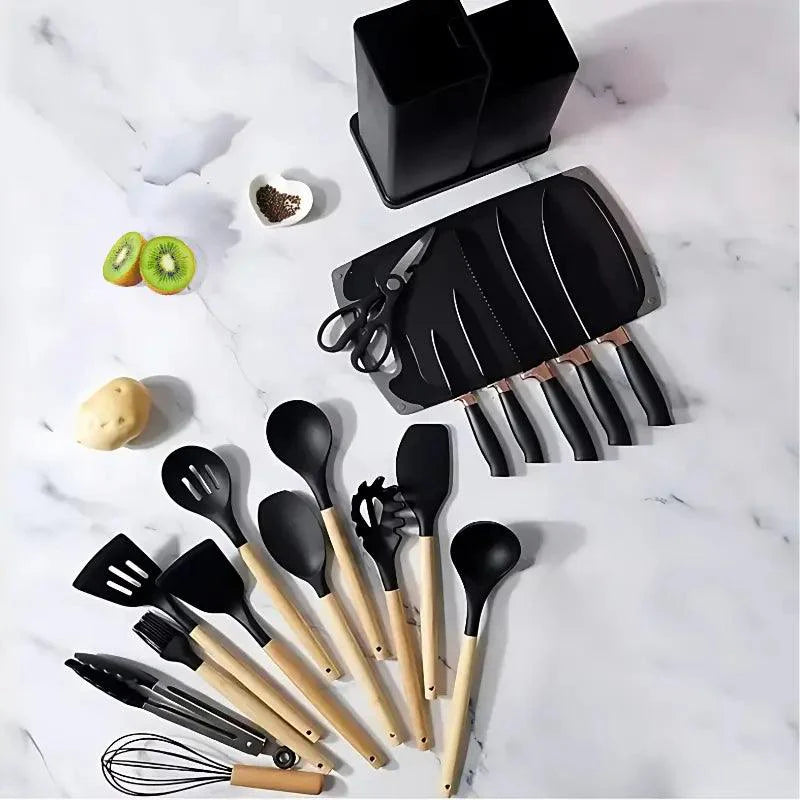 Kit Utensílios de Cozinha 19 Peças Deluxe Gourmet - Kinten