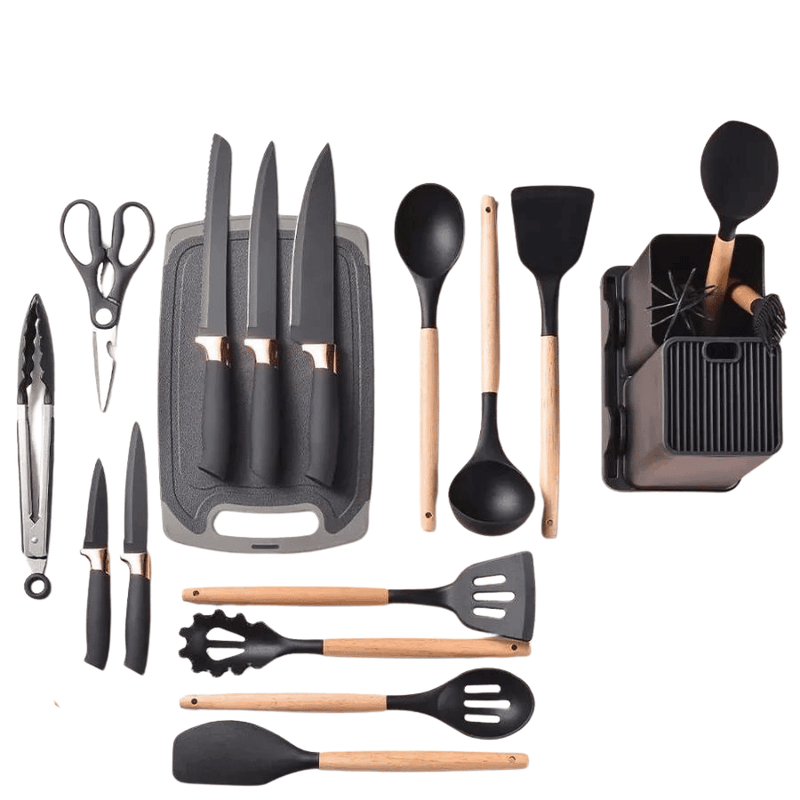 Kit Utensílios de Cozinha 19 Peças Deluxe Gourmet - Kinten