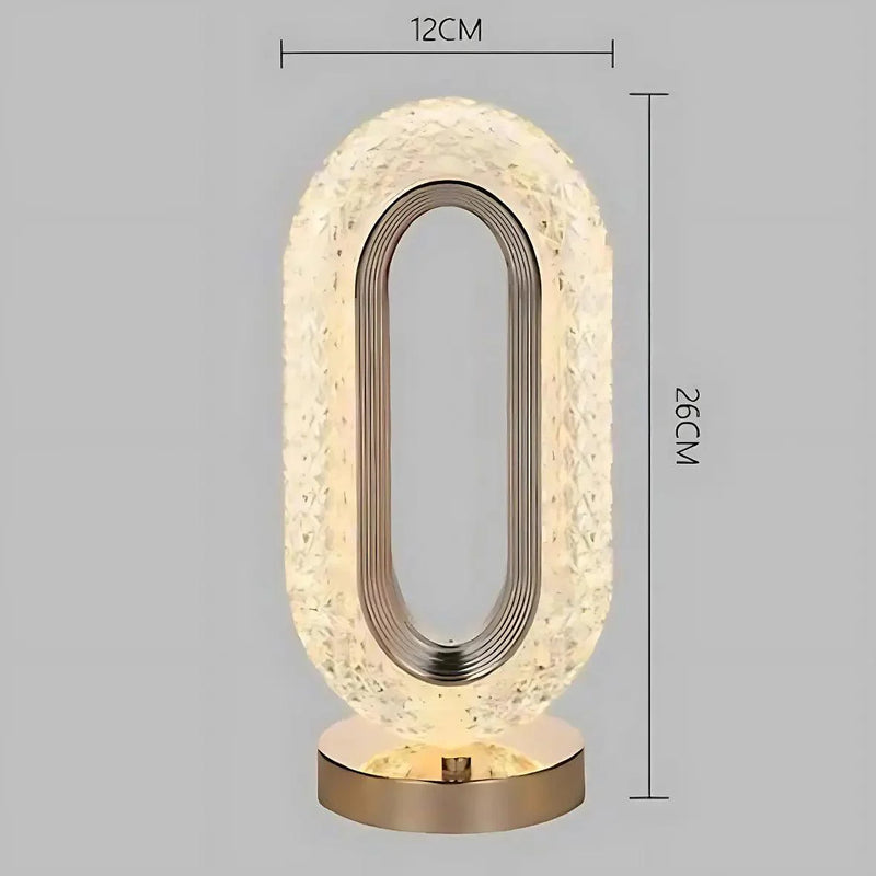 Luminária de Mesa e Abajur Luxuosa Cristal Oval - Kinten