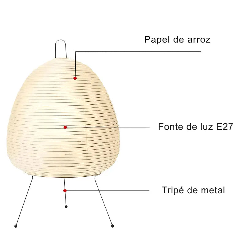 Luminária de Mesa e Chão Japonesa - Kinten